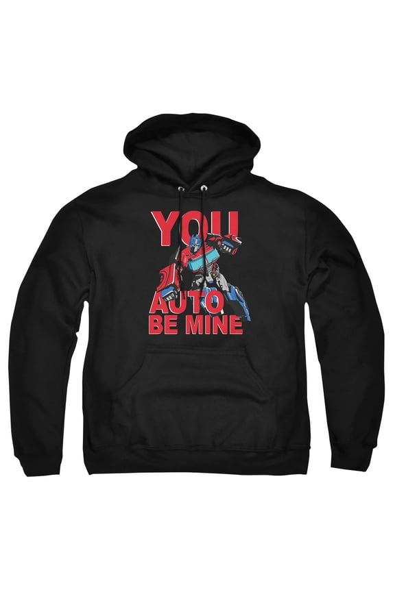 Valentine's Day You Auto Be Mine Adult Pull-Over Hoodie, Black, Large
