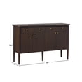 thumbnail image 4 of Walker Edison Modern Fluted Wood Sideboard with Storage, Dark Brown Oak, 4 of 12