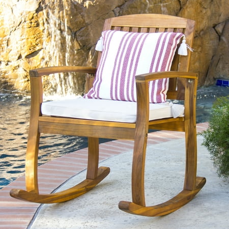 Best Choice Products Outdoor Patio Acacia Wood Rocking Chair W/ Removable Seat (Best Rocking Chair Ever)