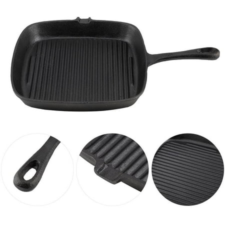Anauto Cast Iron Steak Frying Pan Food Meals Gas Induction Cooker Cooking Pot Kitchen Cookware,Frying Pan, Steak Frying