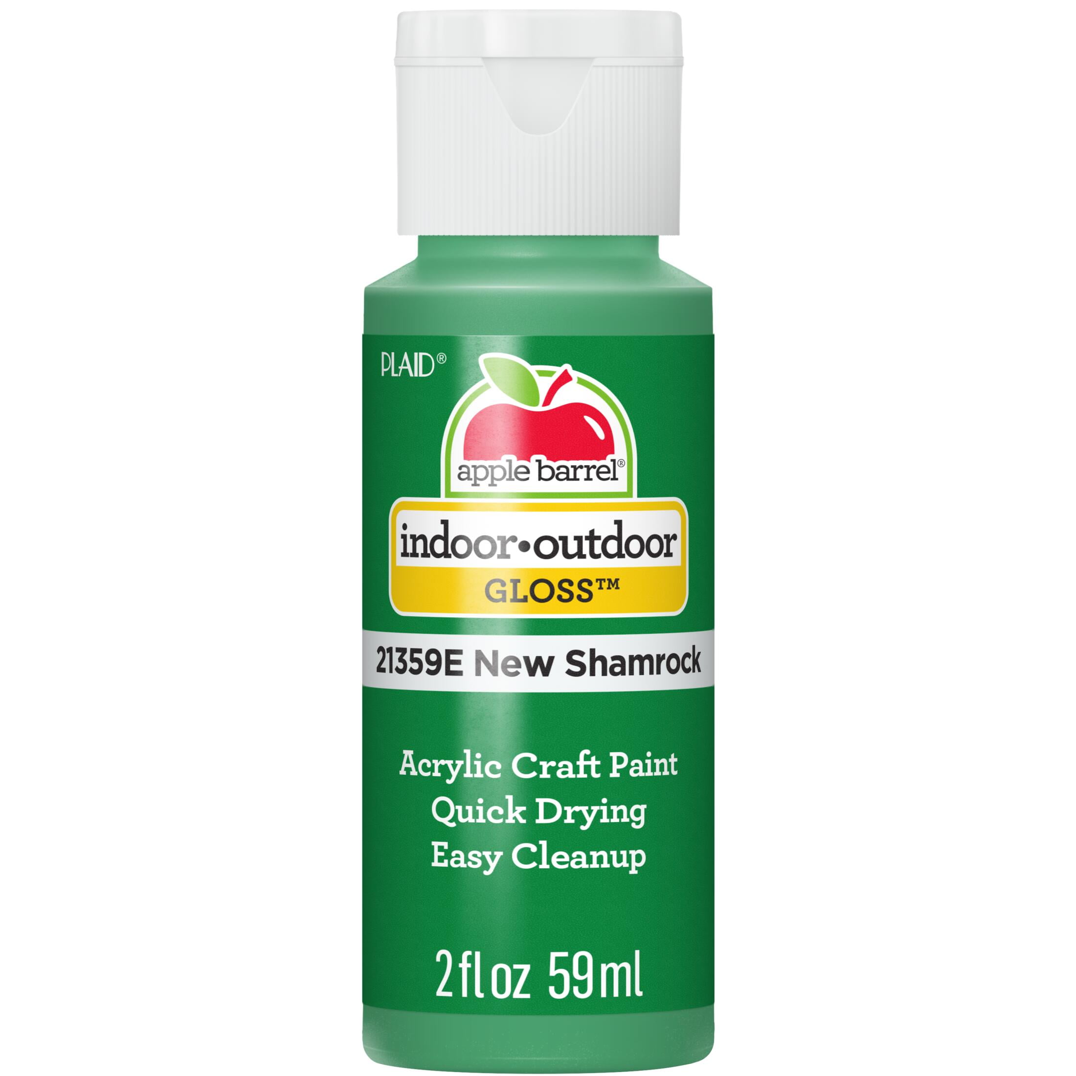 (2 pack) Apple Barrel Acrylic Craft Paint, Gloss Finish, New Shamrock, 2 fl oz