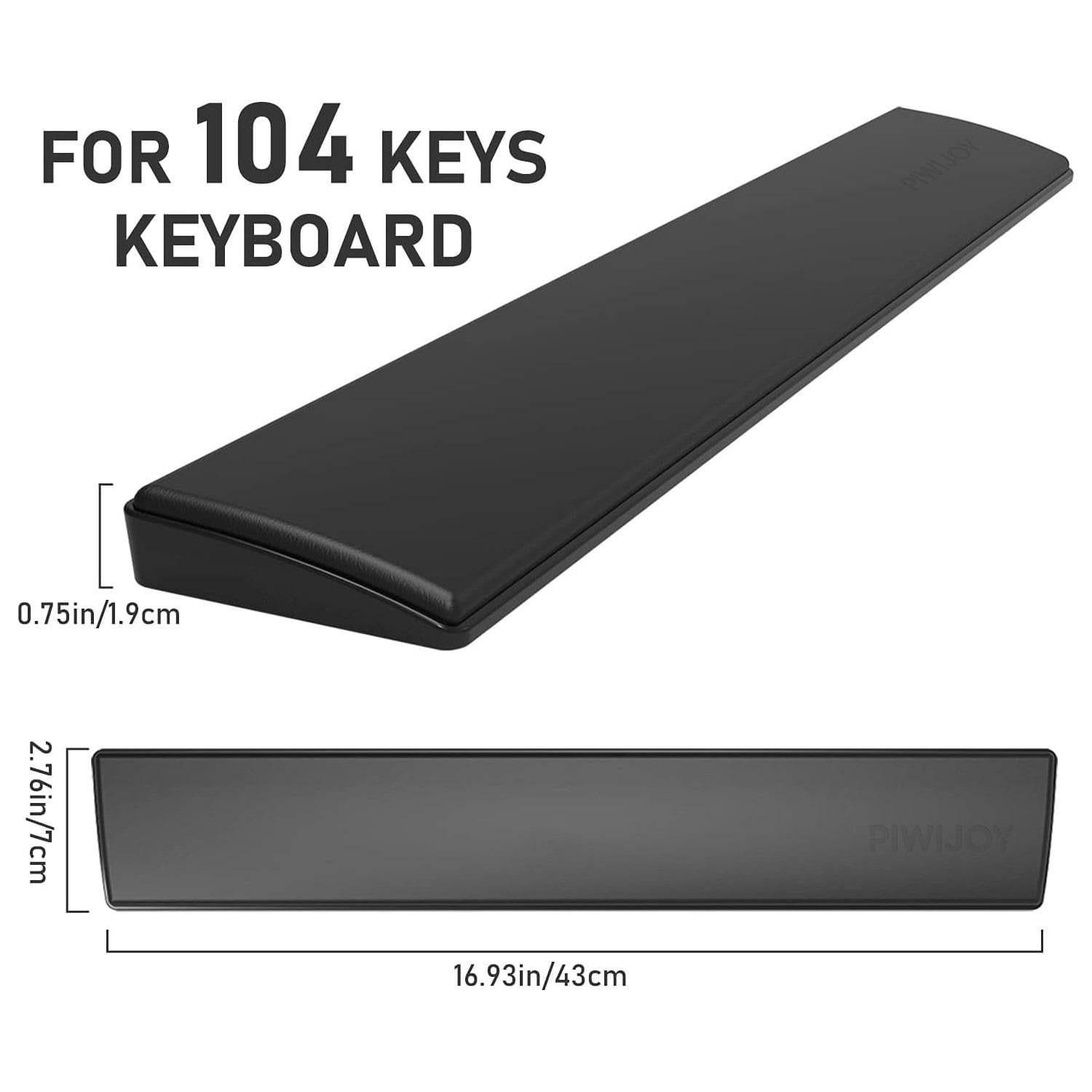 Leather Keyboard Wrist Rest for Office, Ergonomic Palm Support for 75% To Full Size Keyboards, Water-Resistant Desk Wrist Pad