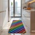 thumbnail image 4 of Colorful Rainbow Checkered Pattern Kitchen Rug Mat,Kitchen Runner Rugs Non Skid Washable,Decorative Kitchen Floor Mats for Kitchen,Sink,Laundry,17"x47.2", 4 of 7