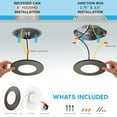 thumbnail image 6 of Luxrite 3-4 Inch LED Ceiling Light, 5CCT 2700K-5000K, 650LM, J-Box or 4 Inch Housing, Wet Rated, UL, Bronze 4 Pack, 6 of 8