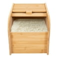 thumbnail image 3 of Bamboo Rice Storage Container Wood Color Rice Storage Container with Lid, 3 of 14