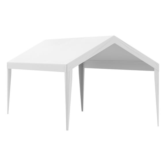 Replacement Canopy Cover 10x20 ft for Carport, Waterproof & UV Protected Shelter Tarp with Ball Bungees, White (Top Cover Only, Frame Not Included)