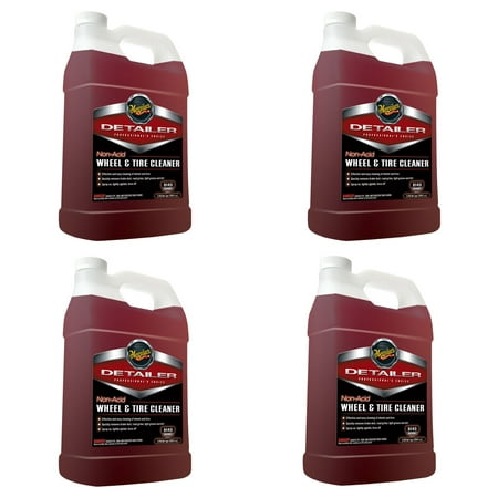 Meguiar's Non Acid Tire and Wheel Cleaner Exterior Car Care, 1 Gal (4 Pack)