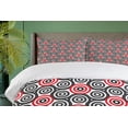thumbnail image 4 of Ambesonne Geometric Duvet Cover Sets, Oval Mosaic, 2-Queen, Red Black, 4 of 7