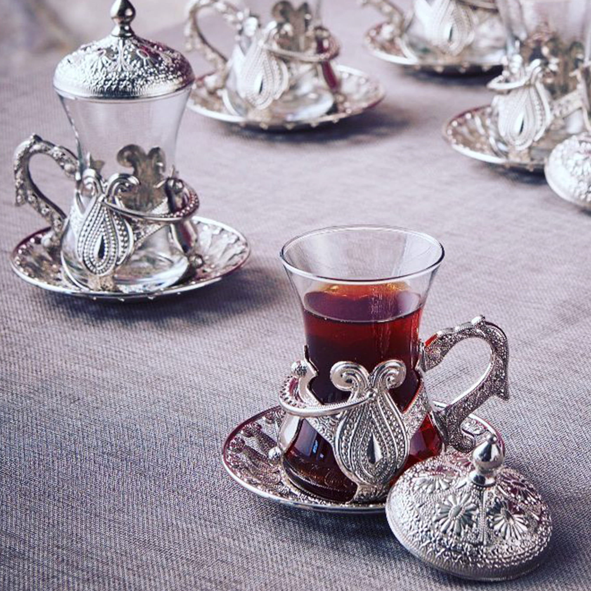 HAKAN Fancy Coffee Cup Set Turkish, Handmade Arabic Espresso Cups