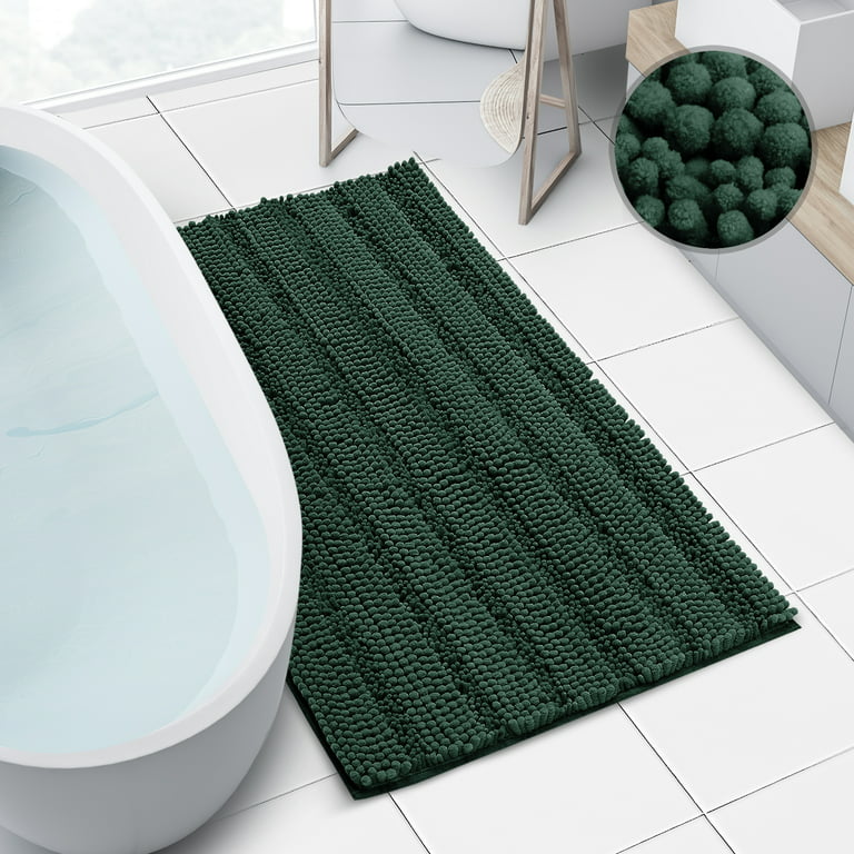 Homgreen Memory Foam Bath Mat Large Size 16 x 24inch, comfortable, soft,  super absorbent, machine washable, non-slip, thick, and easier to dry  bathroom floor carpets 