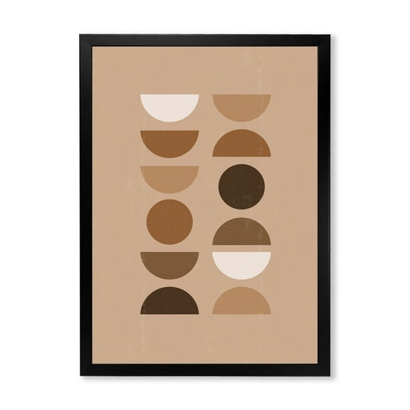Designart 'Abstract Moon and Sun Geometric Print II' Modern Framed Art Print