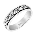 thumbnail image 1 of Elegantly Simple Braided Band Sterling Silver Ring-7, 1 of 7