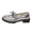 Silver, variant on Womens Gold Metallic Chunky Platform Loafers Slip On Comfortable Lug Sole Round Toe Shoes,Size 5.5