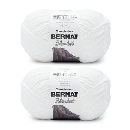 Bernat Blanket Big Ball Yarn 2/Pack-White