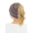 thumbnail image 5 of C.C MB-705 Soft Stretch Cable Knit Warm Hat High Bun Beanietail Ponytail Beanie Mustard Tribal, 5 of 5