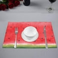 thumbnail image 3 of MKHERT Watercolor Red Pulp of Watermelon with Bones Funny Fruit Placemats Table Mats for Dining Room Kitchen Table Decoration 12x18 inch,Set of 6, 3 of 4