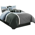 thumbnail image 5 of Chezmoi Collection 7-Piece Medallion Patchwork Comforter Set, California King, Gray/Charcoal/Blue, 5 of 5
