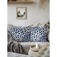 thumbnail image 3 of 1 Pack Outdoor Throw Pillow, Navy Blue Leopard Waterproof Pillow with Insert Included, Vintage Animals Texture Country Decorative Accent Cushion Sofa Pillows for Patio Porch, 16 x 16 In, 3 of 8