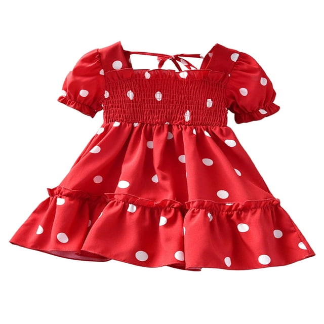 Petites Filles Robes Décontractées à Manches Courtes Robe Élégante Princesse 0-5 Ans