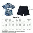 thumbnail image 4 of Toddler Boys Summer Hawaiian Outfit Kids Boy Short Bowtie Shirt Top Shorts Sets Clothes for Little Boys,Dark Blue,2-3 Years, 4 of 7