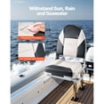 thumbnail image 3 of Boat Seat,High Backrest,Folding Fishing Boat Seat with Thickened Sponge Cushion&Waterproof PVC Leather,Aluminum Alloy Hinges,Flip Up Boat Seat for Boats,Yachts,Ships,Black&Grey, 3 of 12