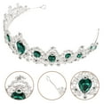 thumbnail image 2 of Crown Gold Baroque Crystal Wedding Headpiece (Green), 2 of 5