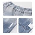thumbnail image 4 of UACY Boys Y2K Retro Baggy Jean Shorts, Loose Fit Denim Jorts with Elastic Waist Pull On for Hip Hop Street Style (Light Blue, 13-14 Years), 4 of 5