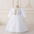 thumbnail image 5 of Gubotare Flower Girl Dress Toddler Toddler Baby Girl Dress Ruffle Long Sleeve Backless Casual Party Princess Dresses Kids Summer Sundress (White,Size 18-24 Months), 5 of 9