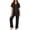 X29-Black, variant on Censtreet Women Pajama Sets Two-Piece Nightwear Short Sleeve Sleepwear Button Down Pj Lounge Sets with Long Pants
