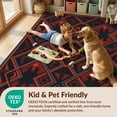 thumbnail image 4 of Design&I 8'x10' Washable Area Rug Maroon Contemporary Framework Repeating Featuring Balanced Mid for Dining Room, Large Office, Lounge, Snag-Free, 4 of 7