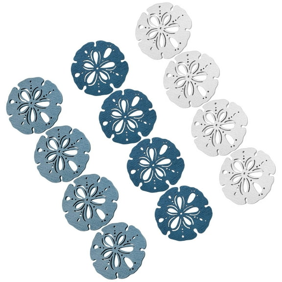 Raindrops 12Pcs Nautical Shell Decor for Party Decoration Wood Hollow Shell Decors