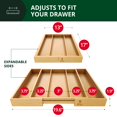 thumbnail image 2 of ROYAL CRAFT WOOD Organizador de cajones de cocina de bambú de lujo – Organizador de utensilios expandible para cajón – Soporte para utensilios y cubiertos y bandeja para cubiertos (natural 19.6" x 17", 2 of 5