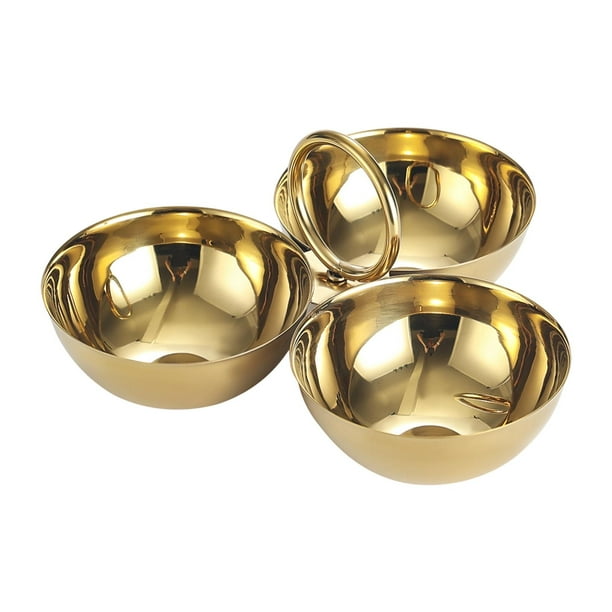 Platos para aperitivos de acero inoxidable, fáciles de limpiar. Oro