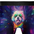 thumbnail image 4 of Hippie Bichon Frise Portrait oil painting Watercolor Tie-dye Vintage All Over Print Boxer Briefs Underwear for Men Dad Bichons Dog Lovers Gifts Idea - 00015, 4 of 6