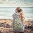 thumbnail image 6 of PIKWEEK Colorful floral print drawstring backpack for sports, camping, travel, backpack for washing, swimming, beach exercise, available in two sizes 13.7*19.6 in, 6 of 7