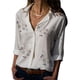 thumbnail image 1 of Blusa de manga larga con solapa para mujer Camisa con tops de estilo suelto con estampado floral para niñas Methold FS11378-07, 1 of 7