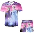 thumbnail image 1 of Conjunto de ropa de Frozen 2 para niñas, ropa de verano 2023 para niños, camisetas de Elsa Anna y pantalones cortos, ropa para niños, serie de Disney, trajes informales 11T Gao Jinjia LED, 1 of 2