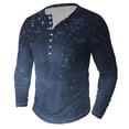 thumbnail image 1 of FAIWAD Plus Size Tops for Men Long Sleeve Button Pullover Casual Slim Comfy Basic Stretch Workout Shirts, 1 of 4