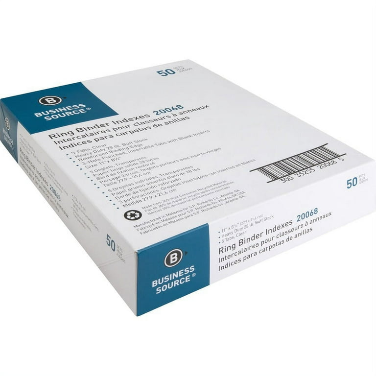Business Source Buff Stock Ring Binder Indexes - 5 x Divider(s) - Blank Tab(s) - 5 Tab(s)/Set2 Business Source Buff Stock Ring Binder Indexes - 5 x Divider(s) - Blank Tab(s) - 5 Tab(s)/Set2