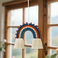 thumbnail image 4 of Rainbow Wall Hanging Handmade Macrame Woven Wall Art for Nursery Kids Room Home Colorful Boho Tassel Decoration, 4 of 5