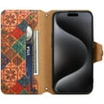 thumbnail image 5 of for iPhone 14ProMax Cork Wood Phone Case Wallet, Retro Floral Folio Flip Book Cover Magneitc Closure, ID Credit Card Holder Coin Cash Slot, Kickstand Support (Bohemian Totem Print), 5 of 6