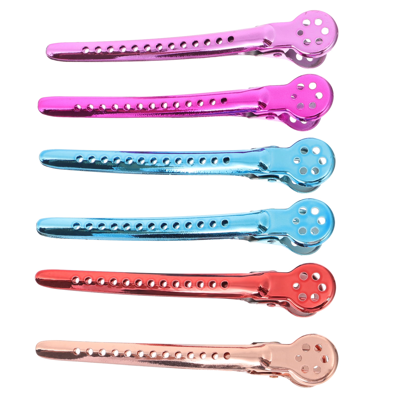 6Pcs Colored Stainless Steel Hair Clips for Hair Styling Cutting