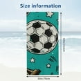 thumbnail image 3 of PHYHOO Blue Soccer Beach Towels for Adults Kids Microfiber Sand Free Microfiber Beach Towel Oversized Quick Dry Absorbent for Pool Swimming Bathroom 30x60in, 3 of 8