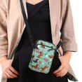 thumbnail image 4 of FUIALDOLG Lightweight Cell Phone Purse for Travel Daily Use, Polyester Double Deck Crossbody Bag, Dachshund & Floral Pattern, 4 of 10