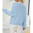 thumbnail image 4 of Fuzzy Texture Raglan Sweater Light Blue Small, 4 of 4
