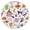 Halloween Cute Trick, variant on Halloween Cute Pumpkins and Cupcakes Round Fitted Tablecloth with Elastic Edge,Dining Table Cover Waterproof,Outdoor Round Tablecloth for Camping,Dining,Indoor and Outdoor