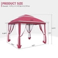 thumbnail image 2 of GAZEBETER 11' x 11' Pop up Gazebo with 4 Sidewalls Mosquito Netting-Waterproof and UV Resistant for Patios,Weddings,Pink, 2 of 9