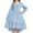 #0010-Blue, variant on Favoffer Girls High Low Hem Dresses Princess Skirt with Flared Sleeves for School Party Daily Big Girl Size 4-14 Years