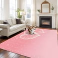 thumbnail image 2 of Large Area Rugs for Living Room Bedroom, Happy Valentine's Day 6'x9' Rug Washable Carpet Runner Indoor Outdoor, Pink Shining Love Heart Romantic Non Slip Floor Mats Rug for Kitchen, Playroom, 2 of 8