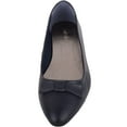 thumbnail image 2 of Womens Genuine Leather Slip On Formal Smart Work School Suit Ballerina Style Dolly Shoes - Navy - US 5, 2 of 7